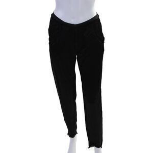 Jaga Womens Pull On Mid Rise Skinny Leg Casual Pants Shiny Black Size 1